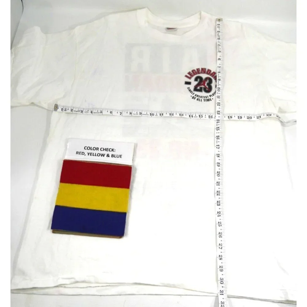 Vintage AIR JORDAN No 23 white T Shirt 100% cotton Legendary NIKE Adult size XL